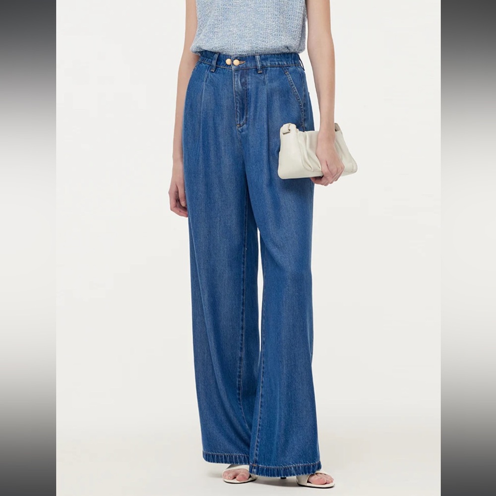 Goelia 100% Tencel Denim Elastic Waist Women Jeans